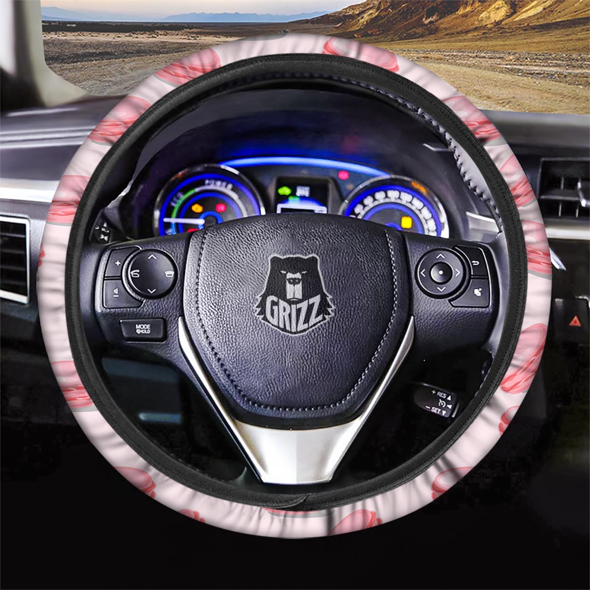 Macarons Sweet Print Pattern Car Steering Wheel Cover-grizzshop