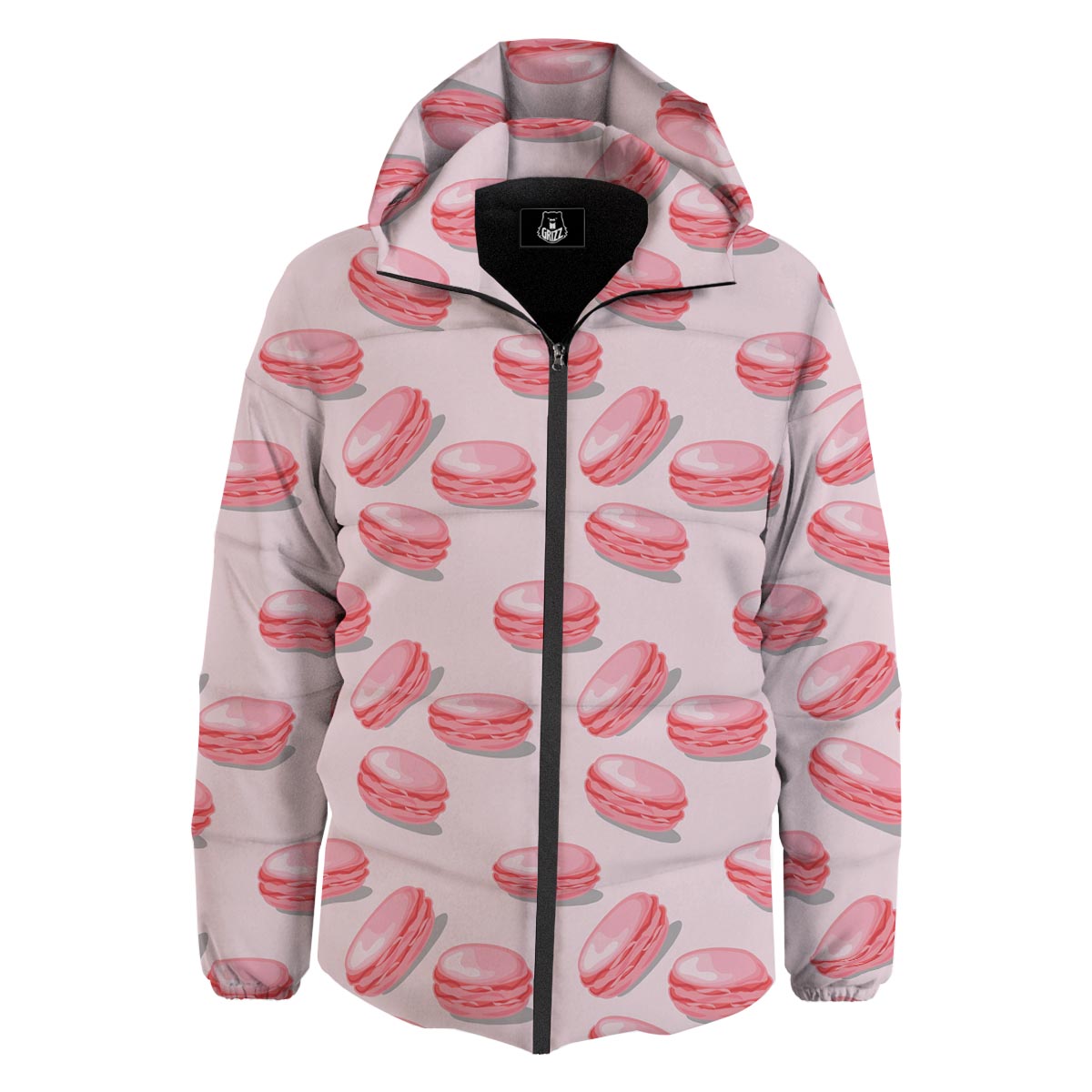 Macarons Sweet Print Pattern Down Jacket-grizzshop