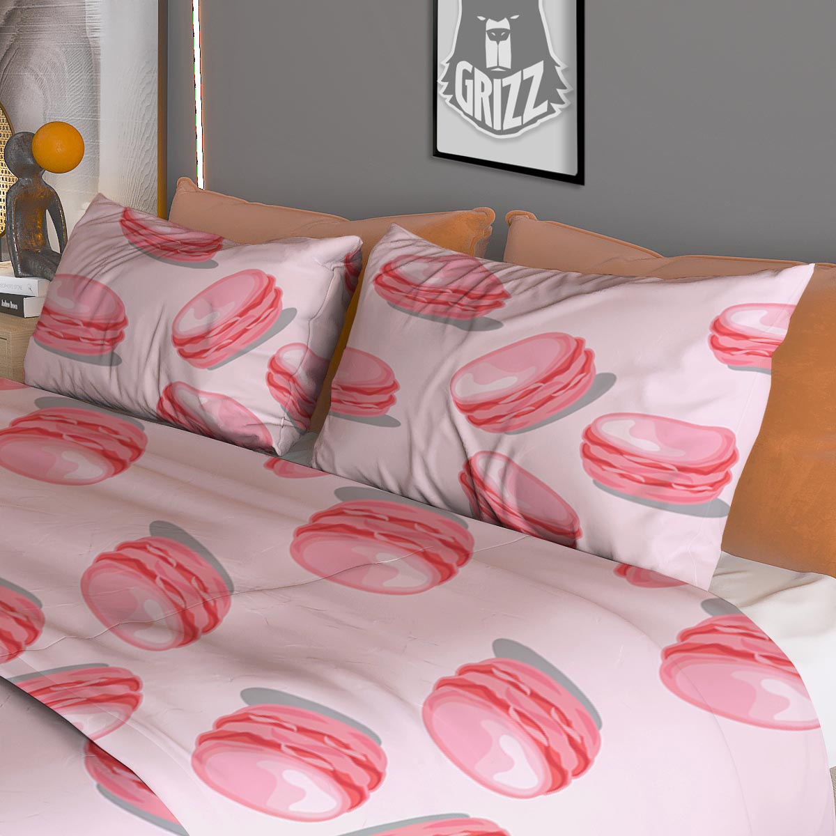 Macarons Sweet Print Pattern Duvet Cover Bedding Set