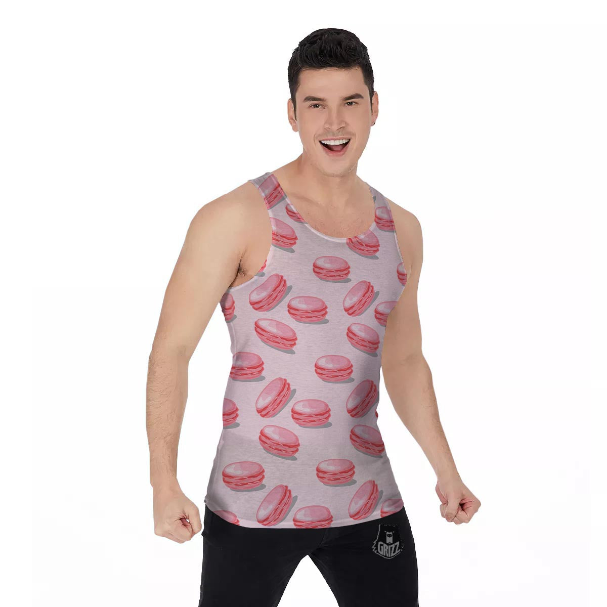 Macarons Sweet Print Pattern Men's Tank Top-grizzshop