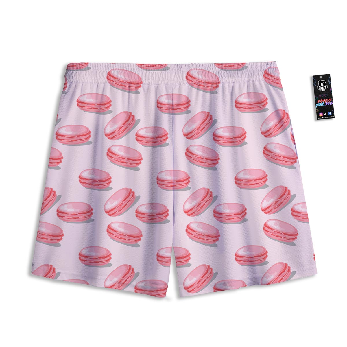 Macarons Sweet Print Pattern Mesh Shorts