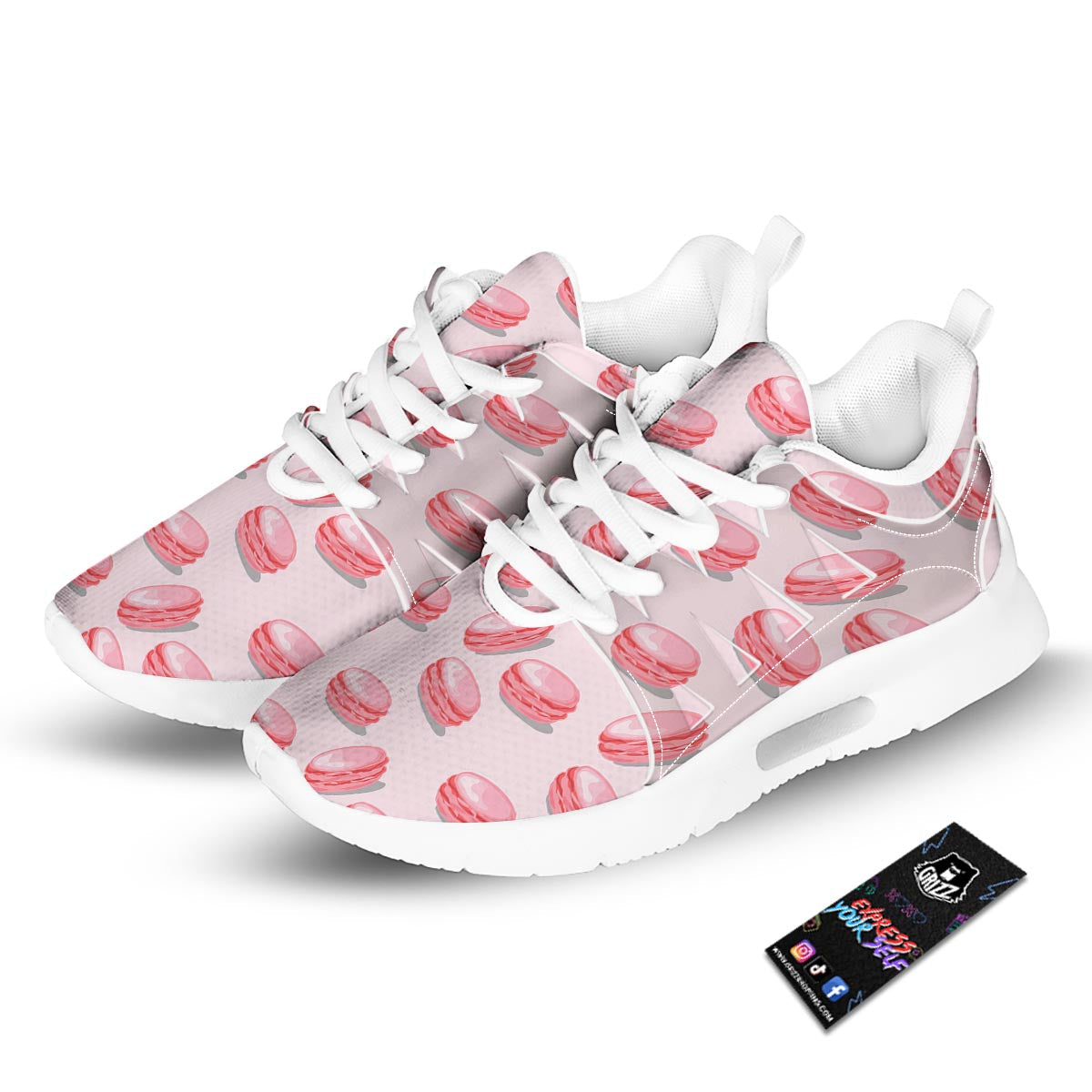 Macarons Sweet Print Pattern Tennis Shoes-grizzshop