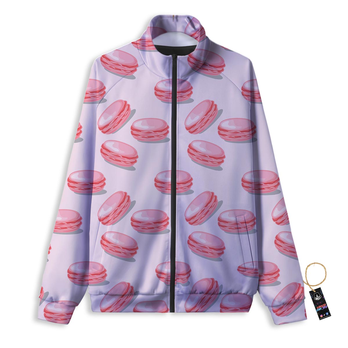 Macarons Sweet Print Pattern Track Jacket-grizzshop