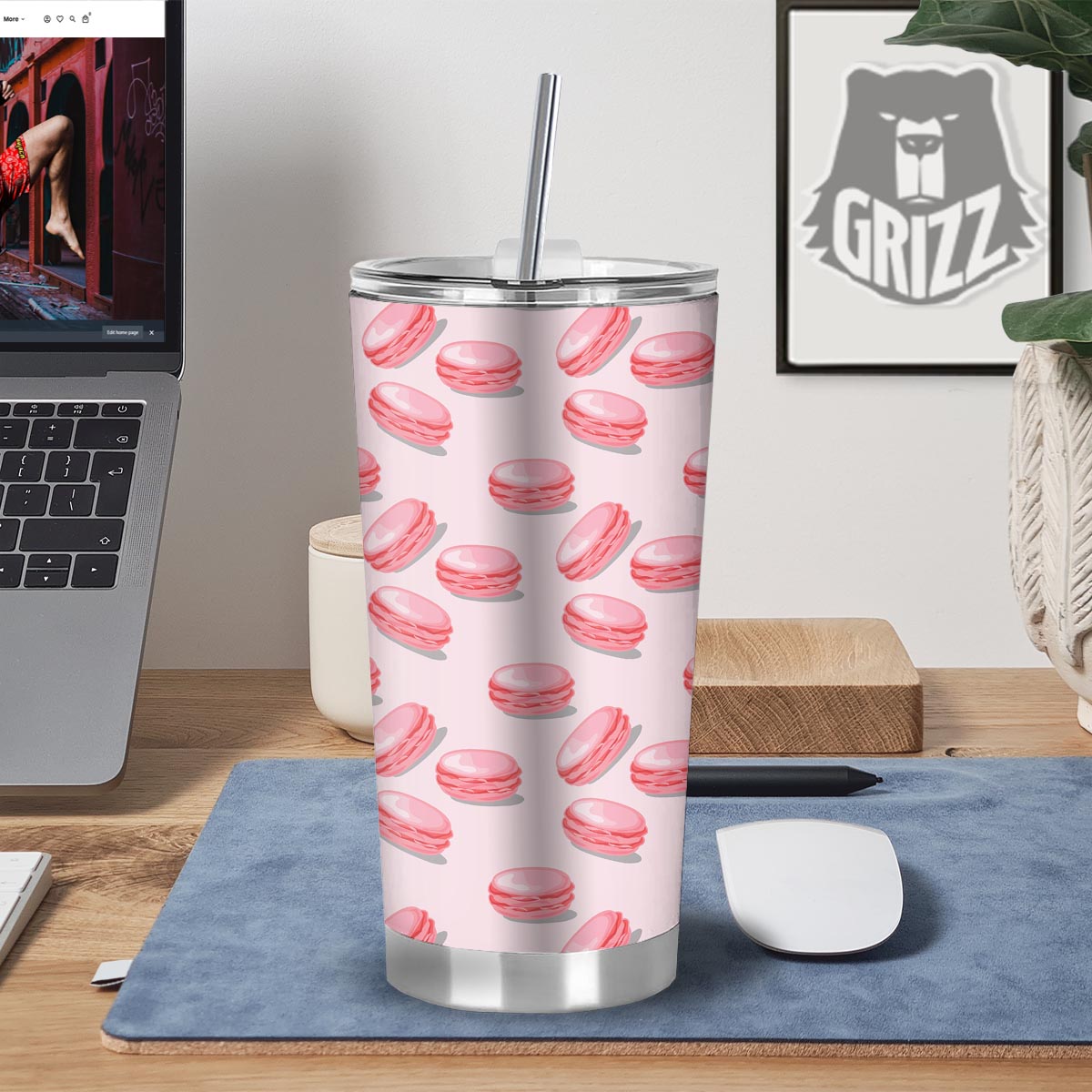 Macarons Sweet Print Pattern Tumbler-grizzshop