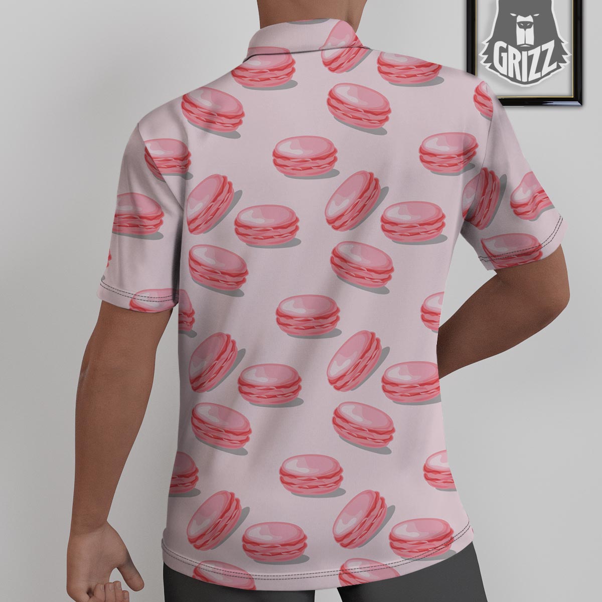 Macarons Sweet Print Pattern Untucked Shirts-grizzshop