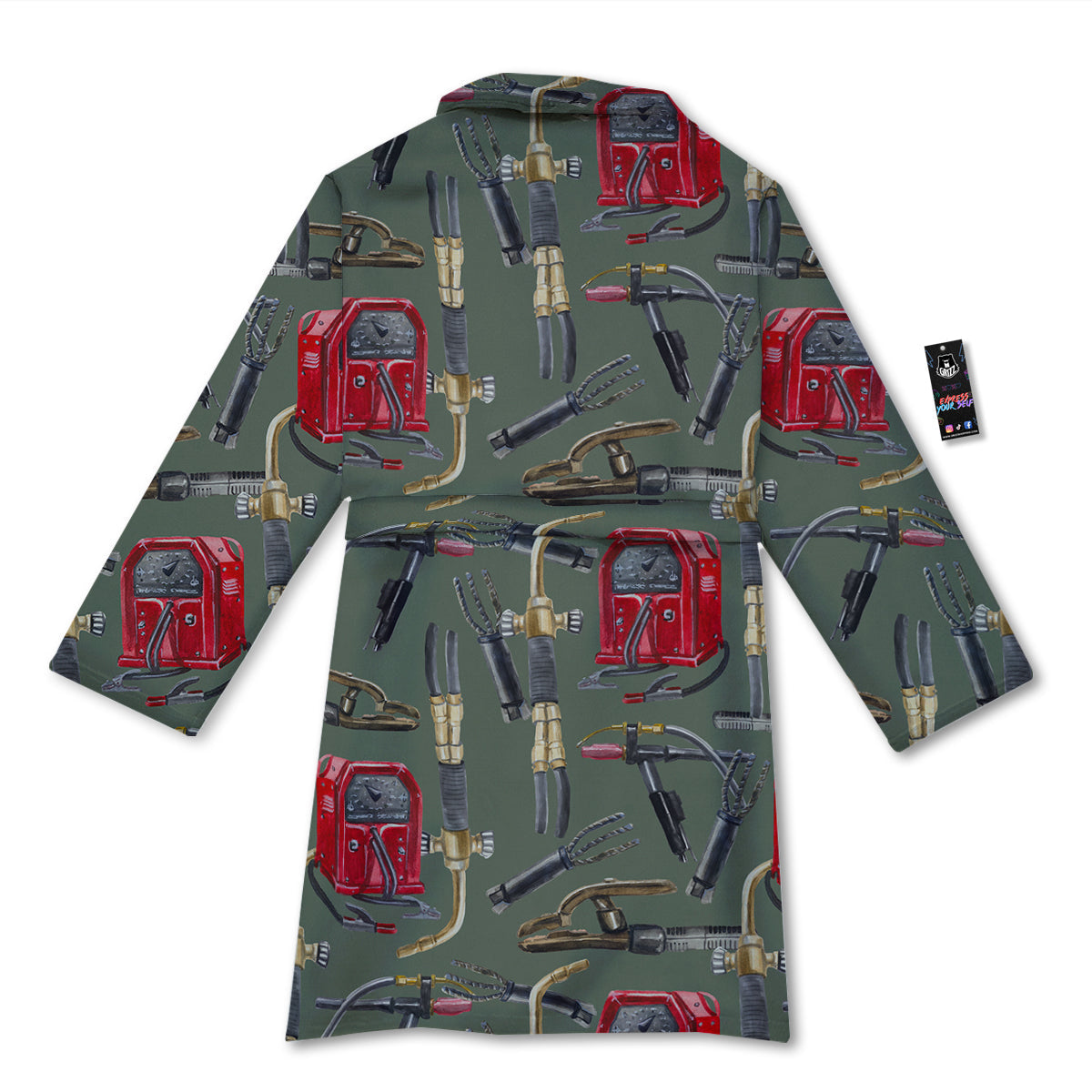 Machine Welding Print Pattern Bathrobe-grizzshop