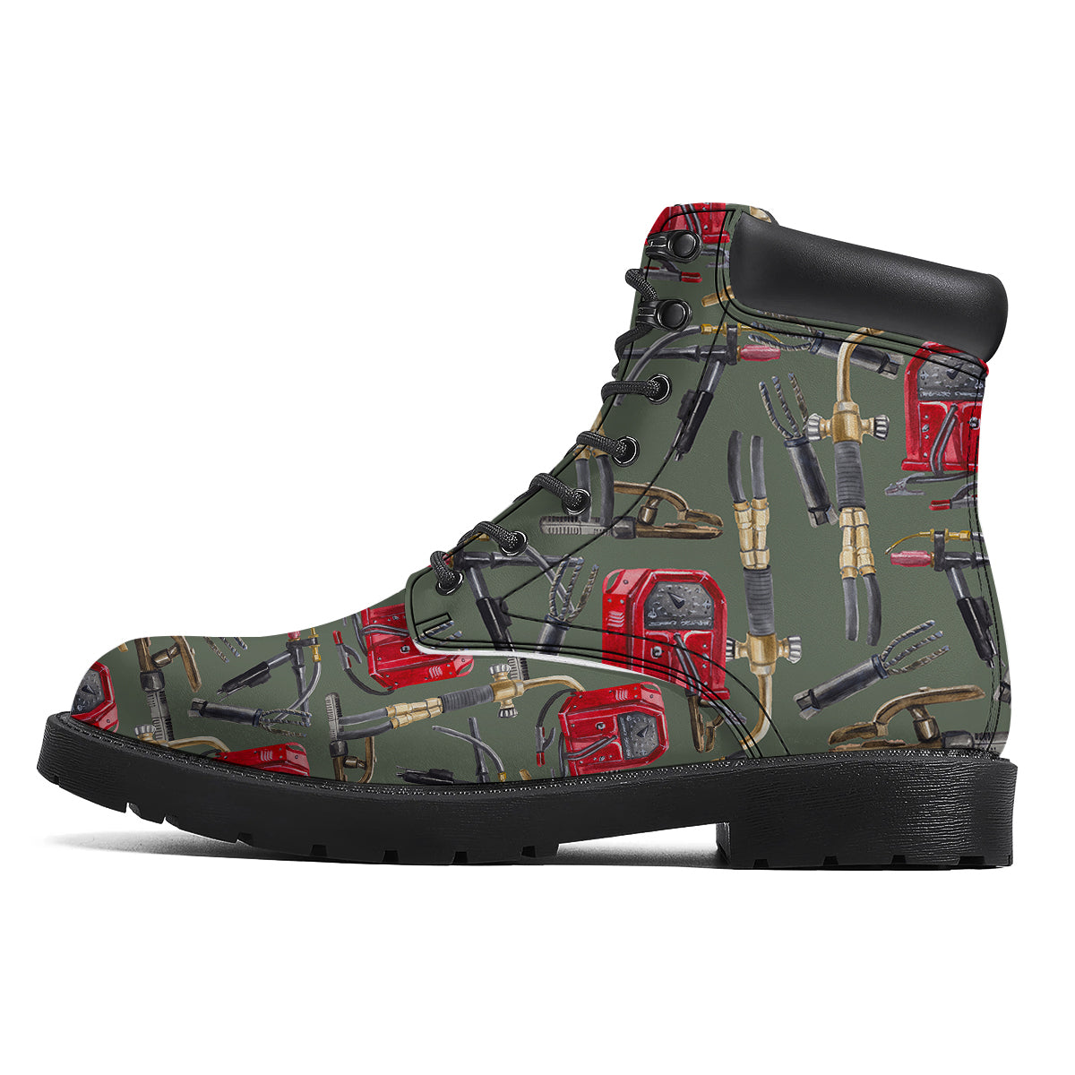 Machine Welding Print Pattern Boots-grizzshop