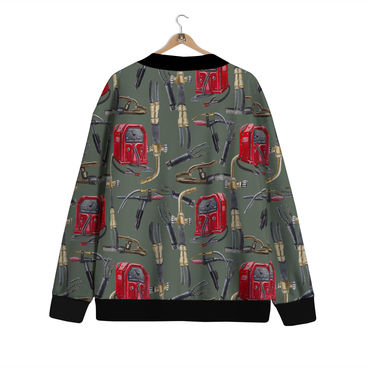 Machine Welding Print Pattern Cardigan-grizzshop