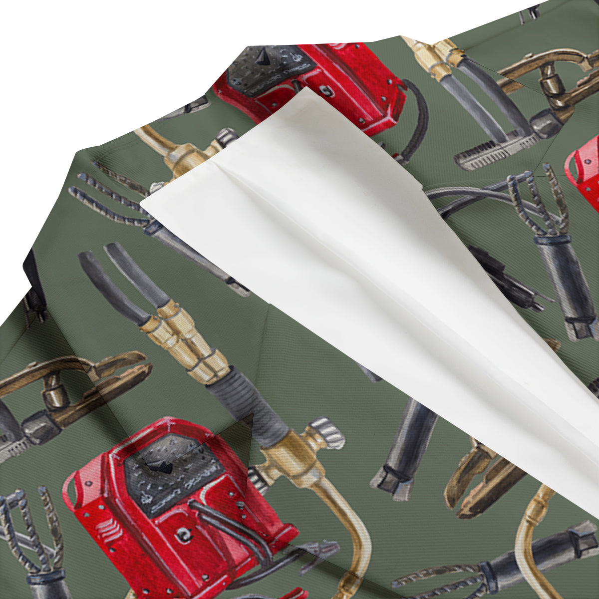 Machine Welding Print Pattern Men's Blazer-grizzshop