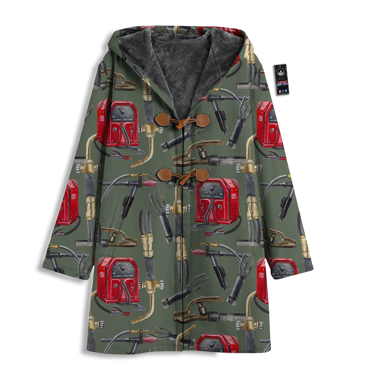 Machine Welding Print Pattern Men's Windbreaker Jacket-grizzshop