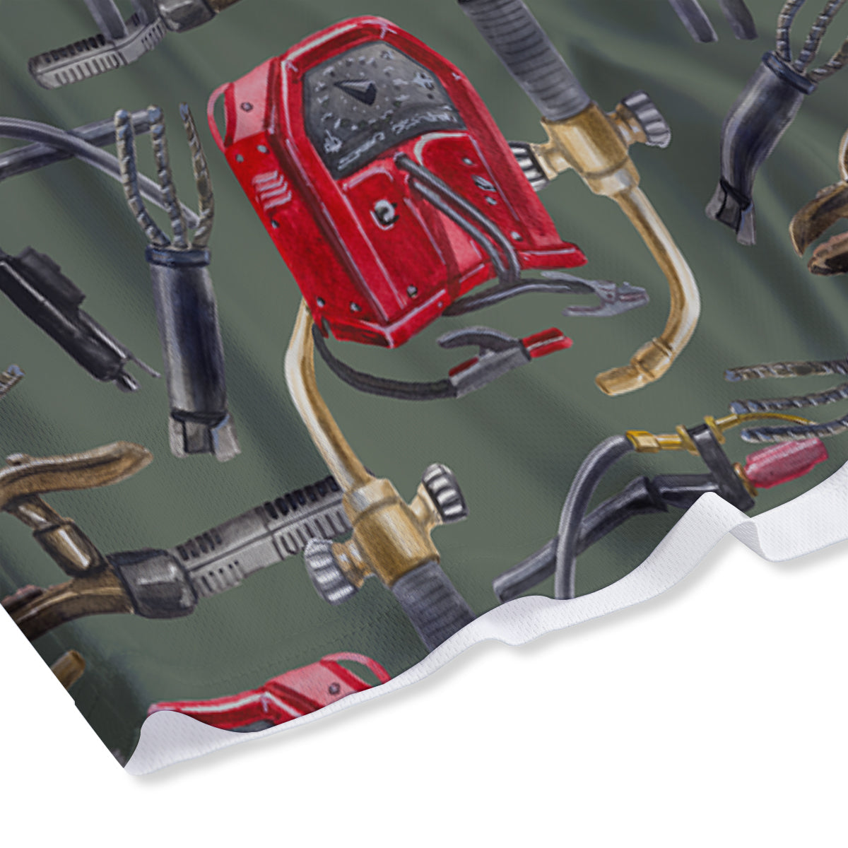 Machine Welding Print Pattern Mesh Shorts-grizzshop