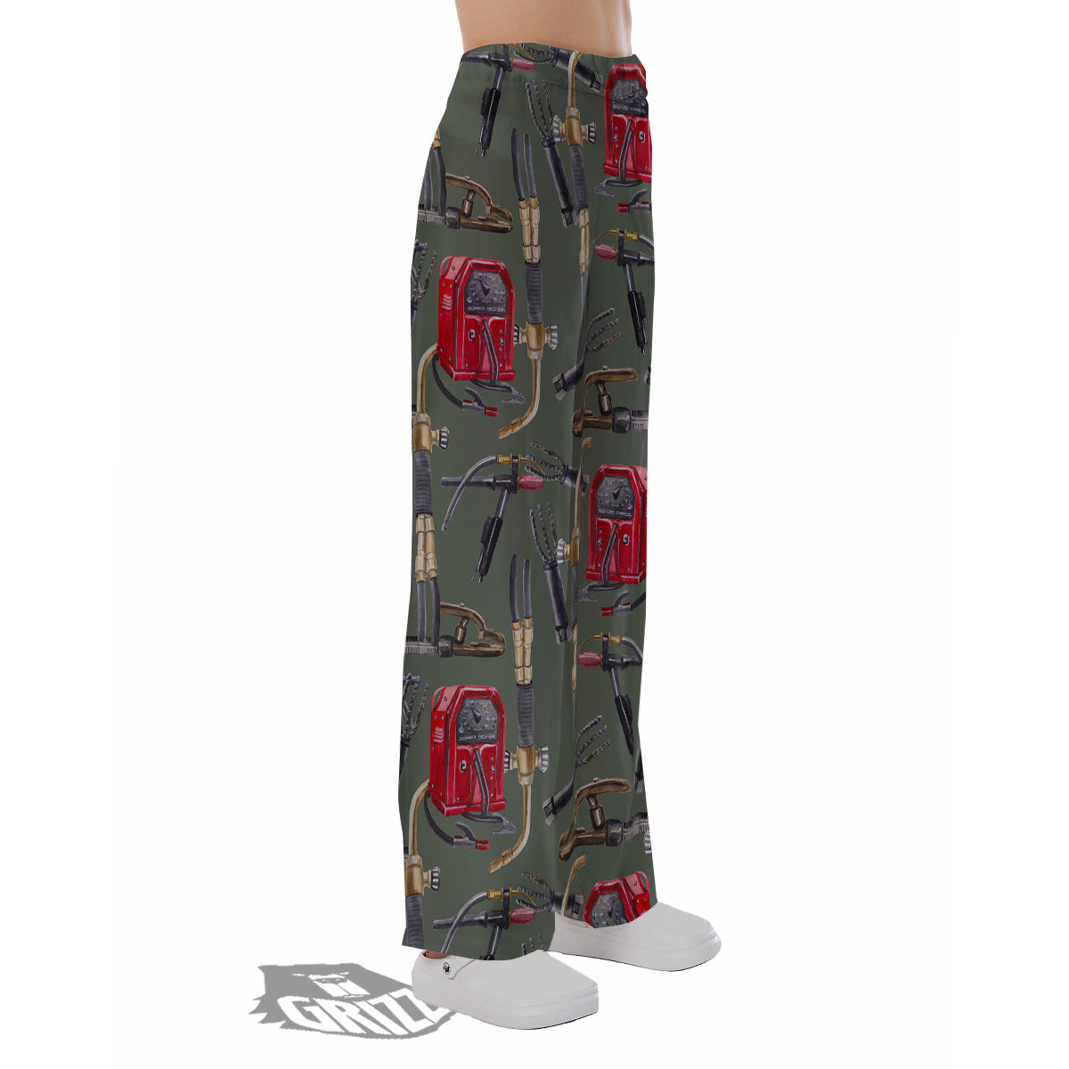 Machine Welding Print Pattern Pajama Pants-grizzshop
