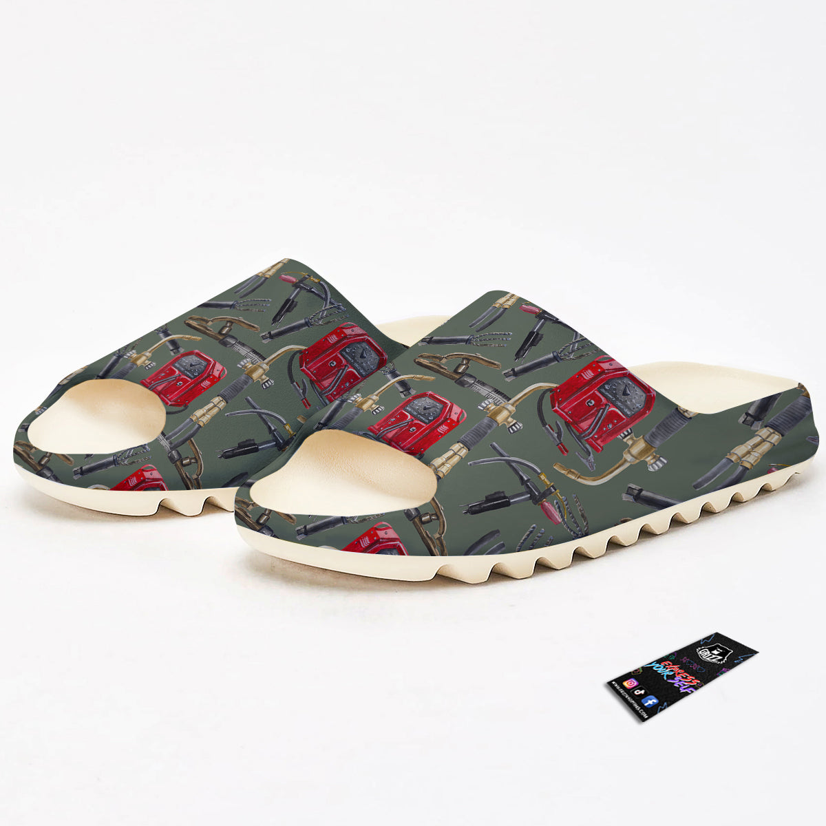 Machine Welding Print Pattern Sandals-grizzshop