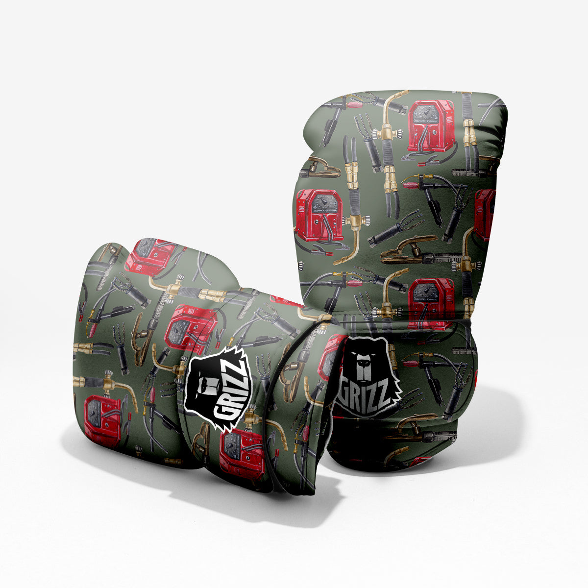 Machine Welding Print Pattern Sparring Gloves-grizzshop