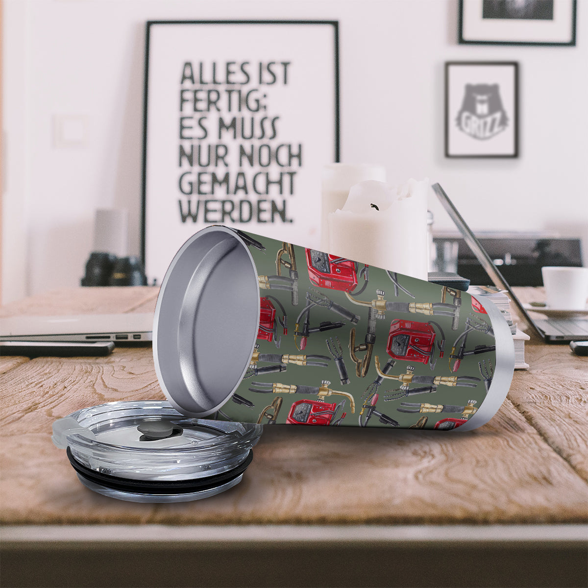 Machine Welding Print Pattern Tumbler-grizzshop