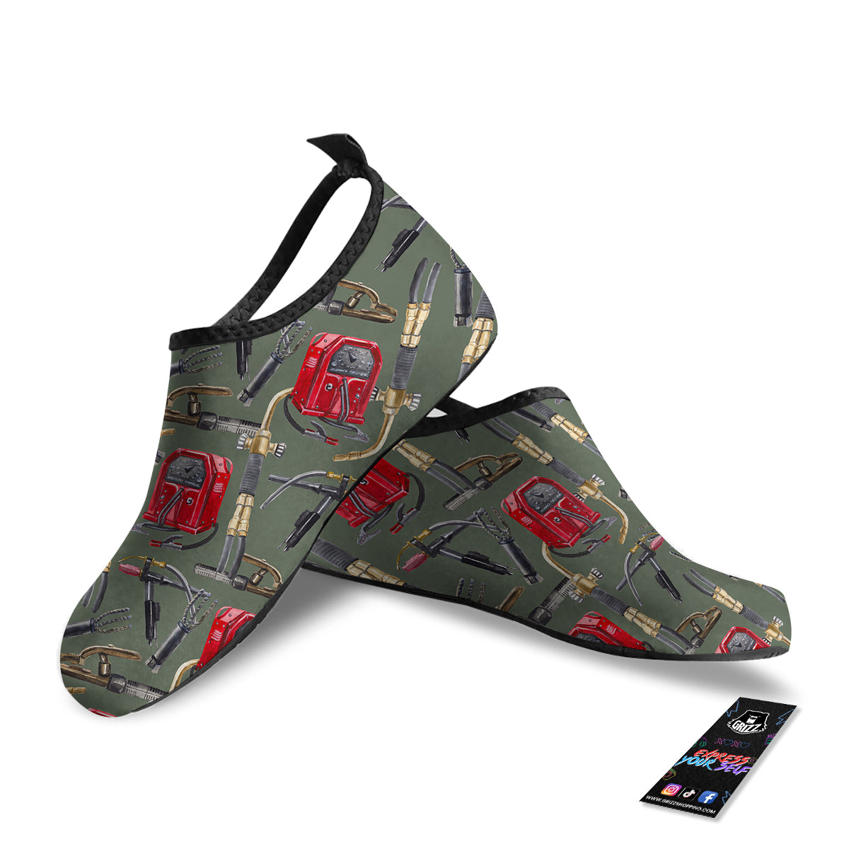 Machine Welding Print Pattern Water Shoes-grizzshop