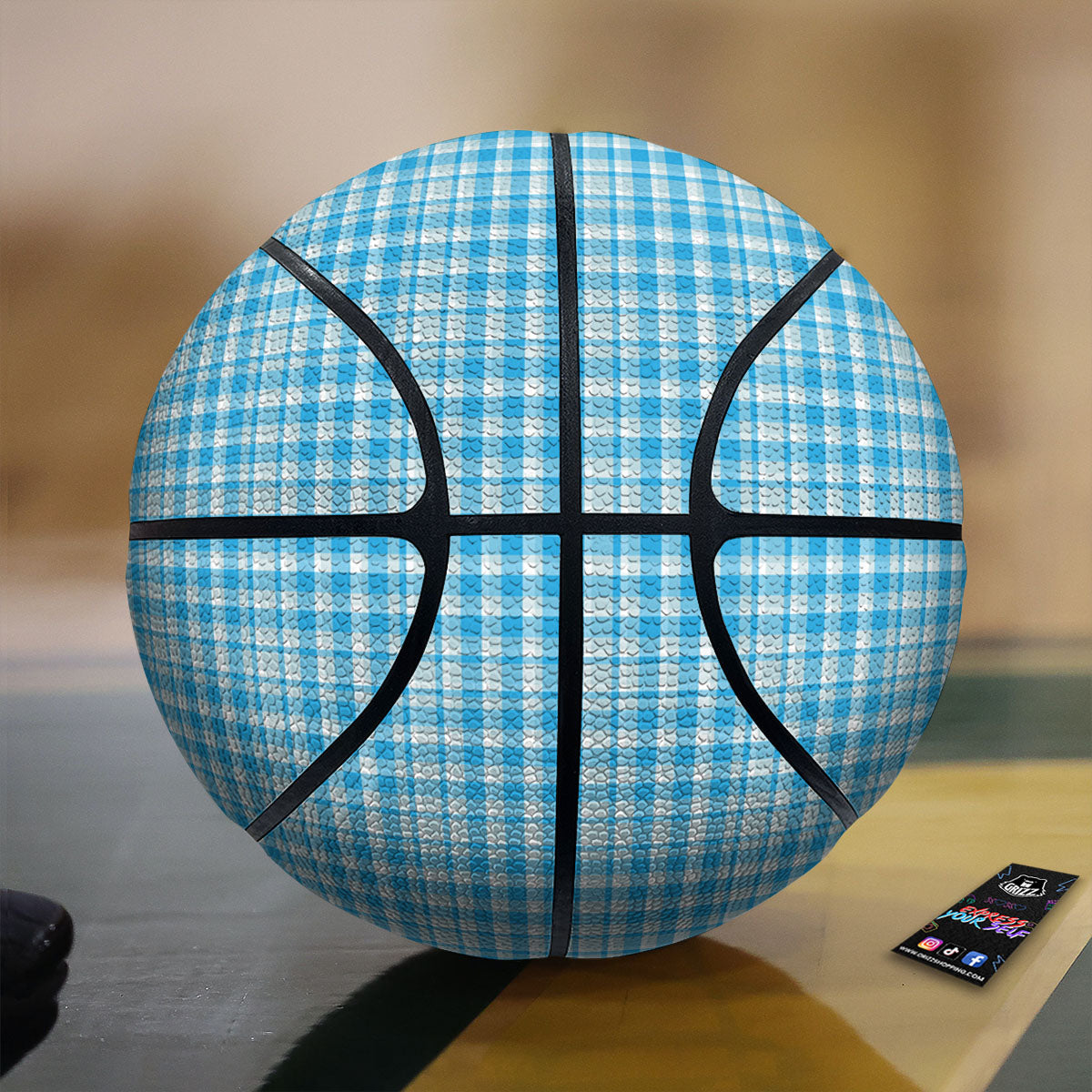 Madras Blue Print Pattern Basketball-grizzshop
