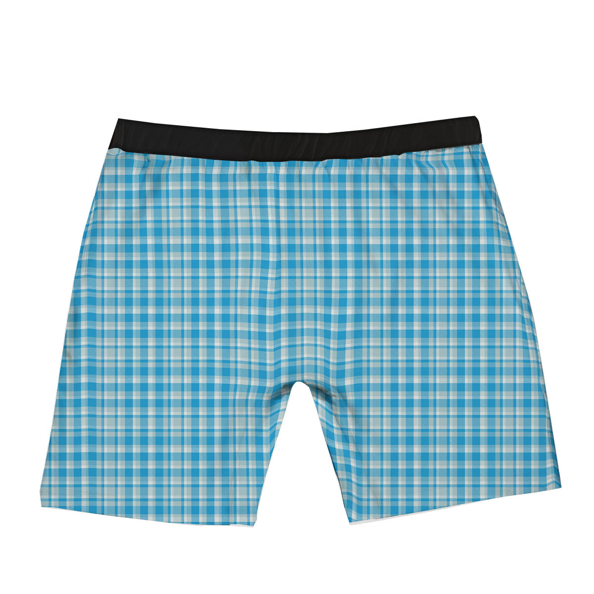 Madras Blue Print Pattern Boxer Briefs-grizzshop