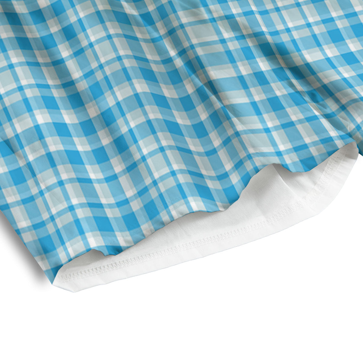 Madras Blue Print Pattern Men's Athletic Shorts
