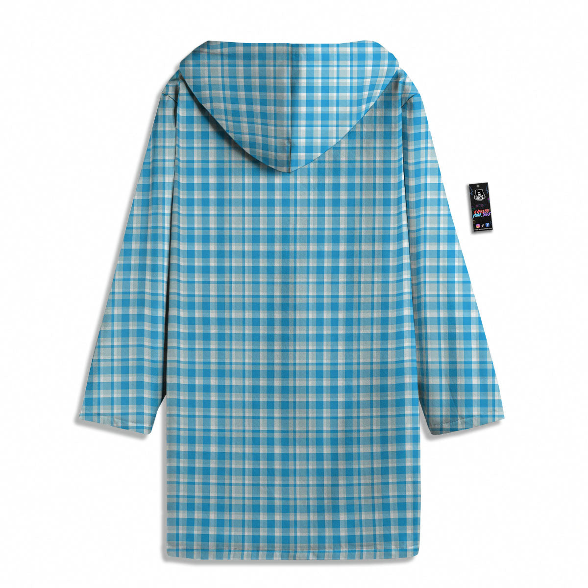Madras Blue Print Pattern Men's Windbreaker Jacket-grizzshop