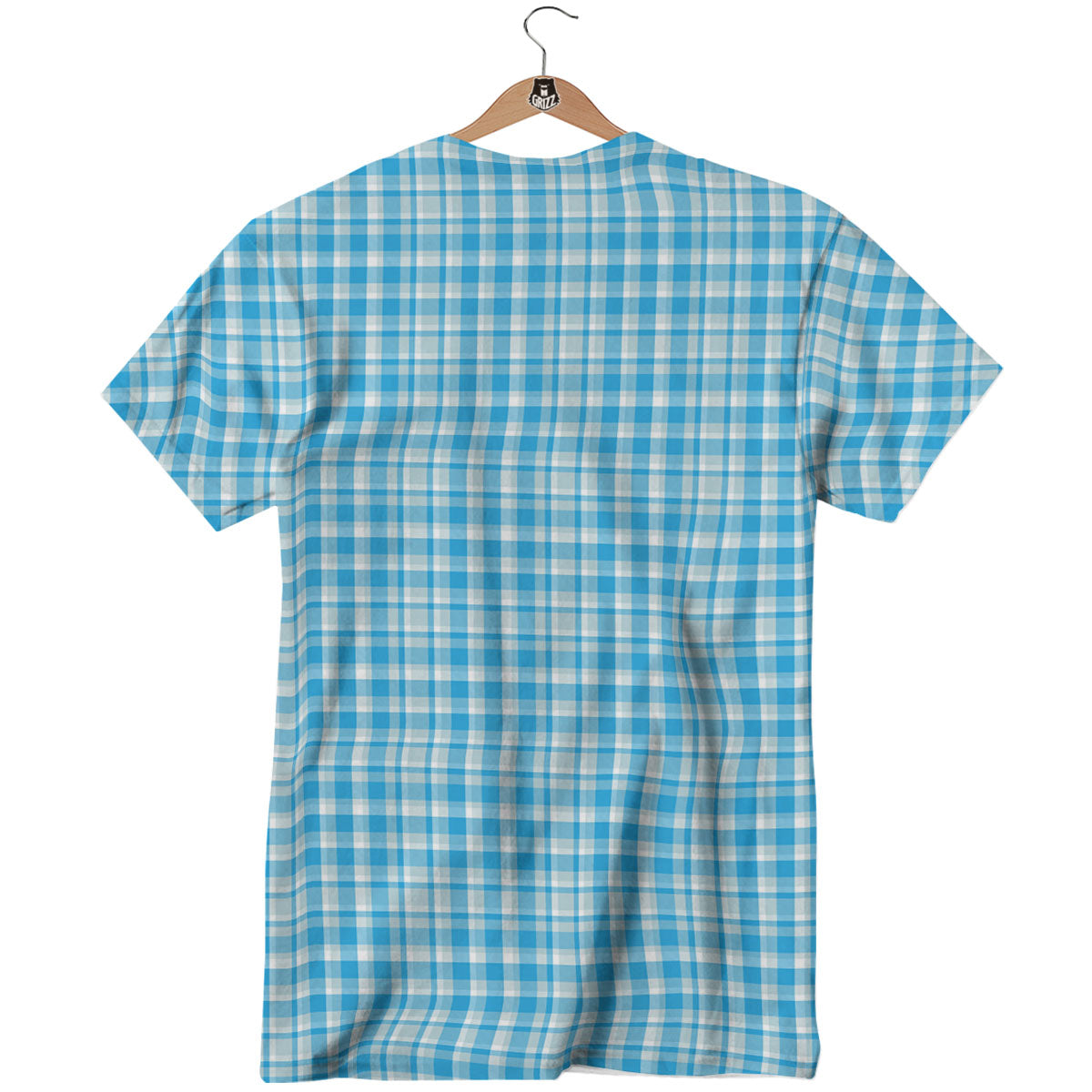 Madras Blue Print Pattern T-Shirt-grizzshop