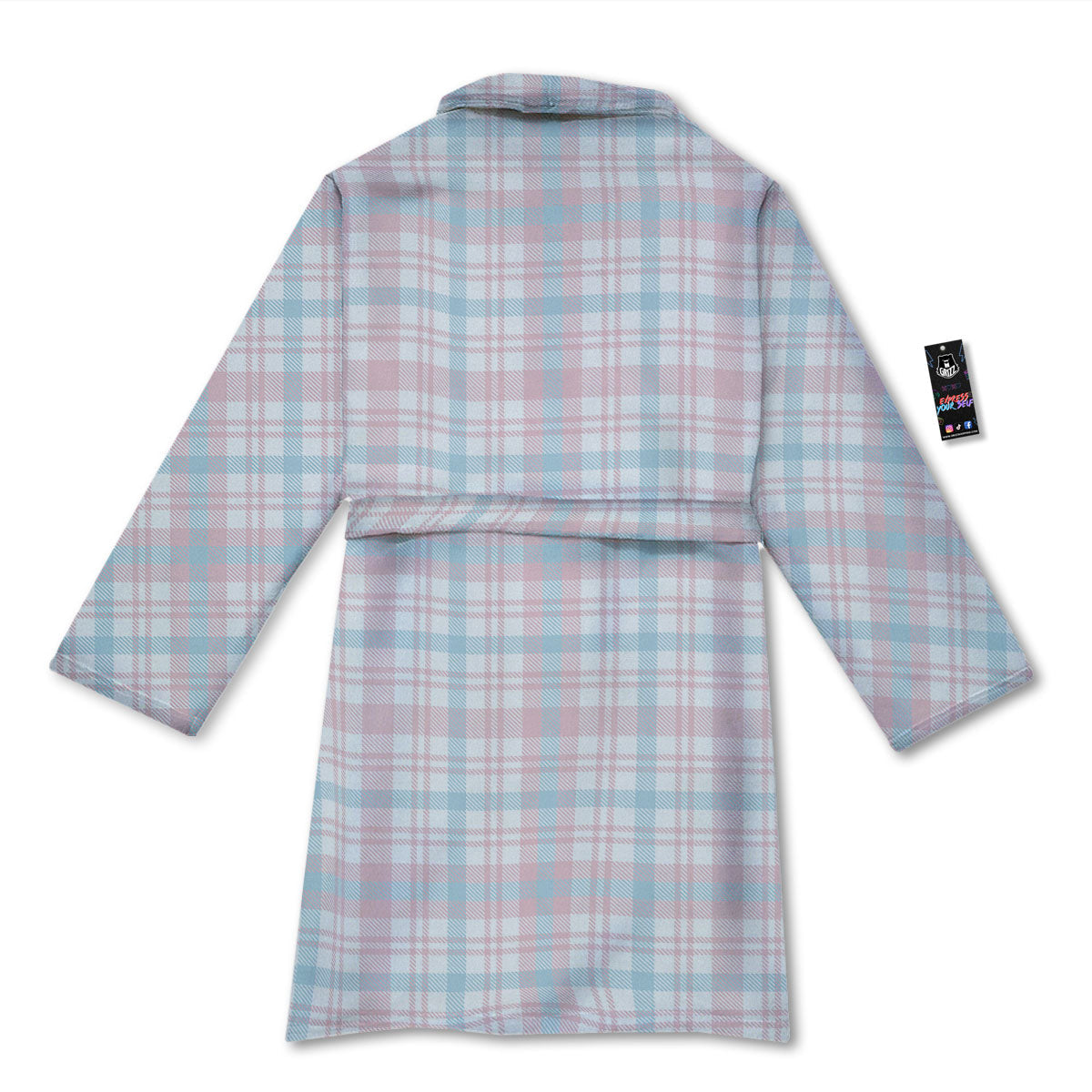 Madras Pastel Print Pattern Bathrobe-grizzshop