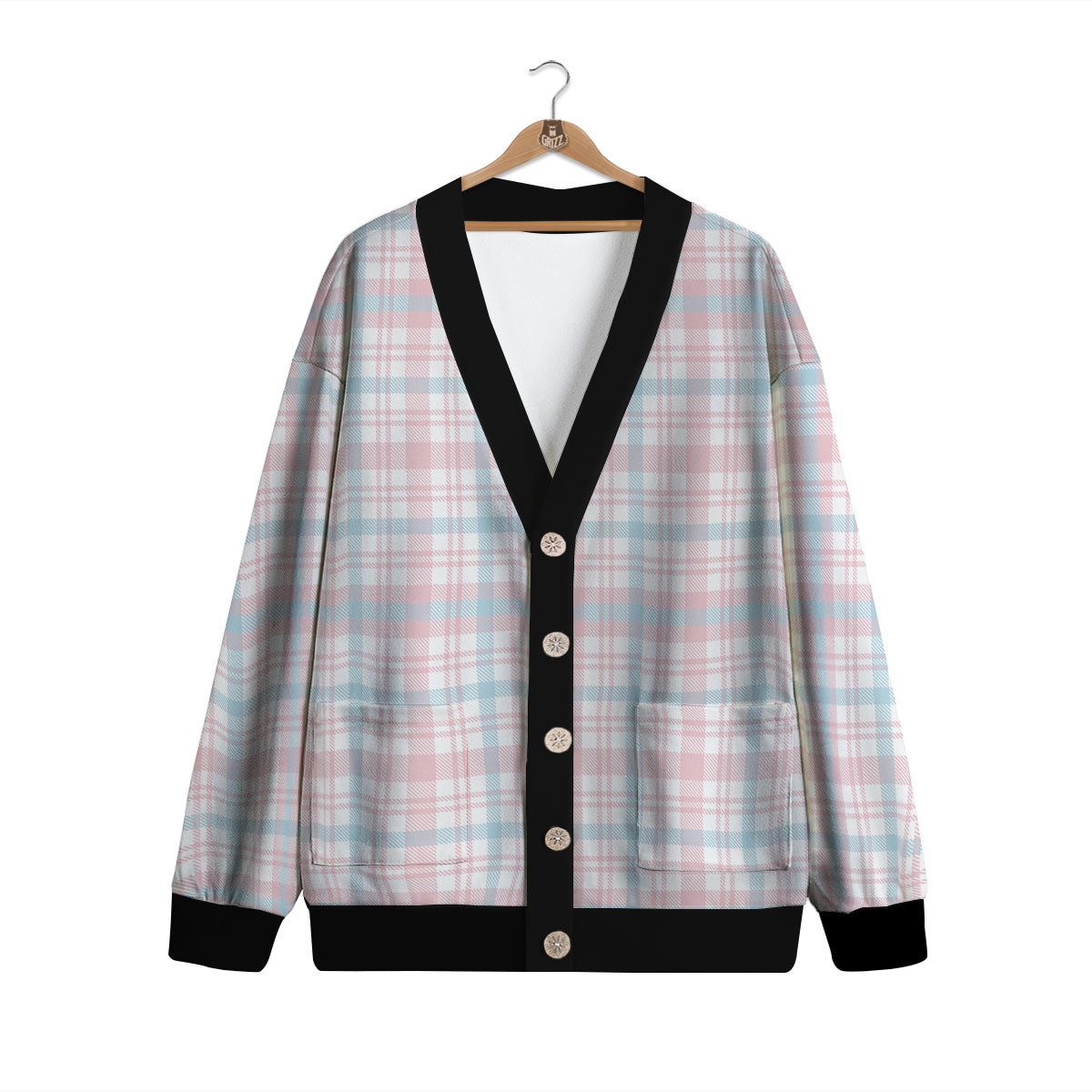 Madras Pastel Print Pattern Cardigan-grizzshop