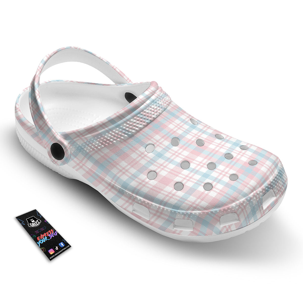 Madras Pastel Print Pattern Clog-grizzshop