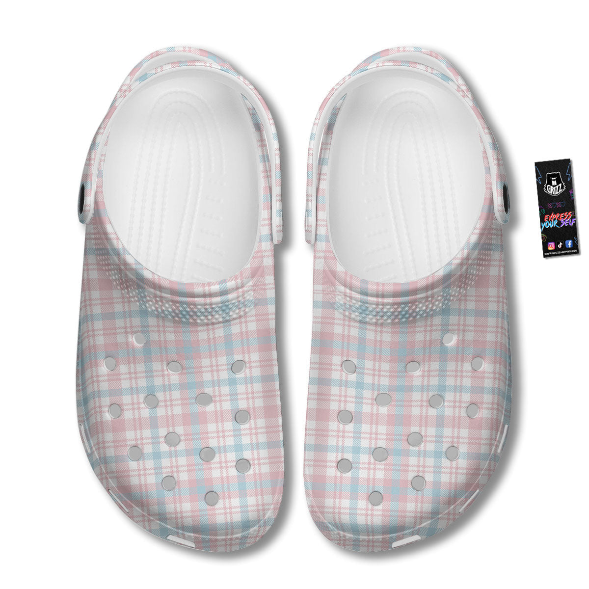 Madras Pastel Print Pattern Clog-grizzshop