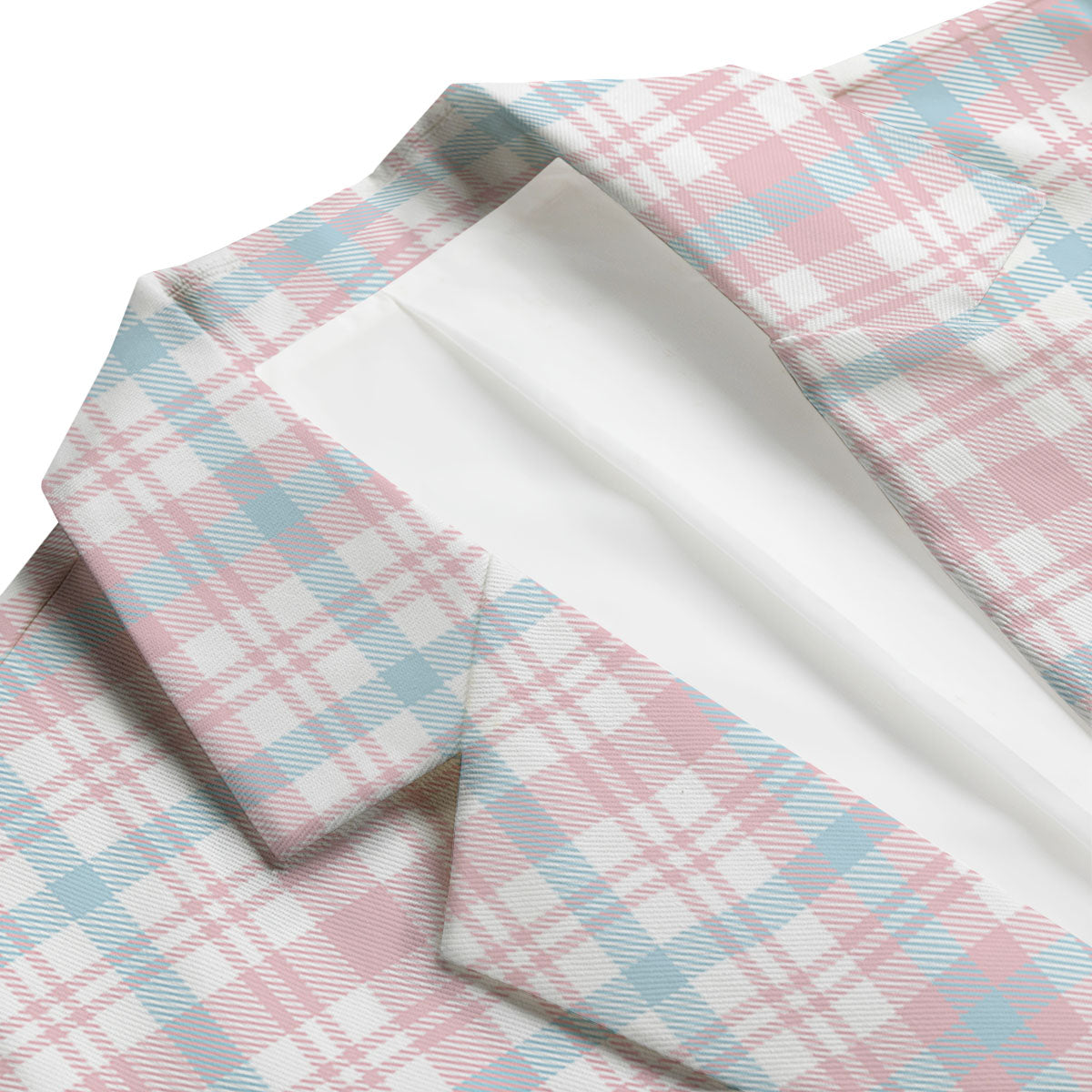 Madras Pastel Print Pattern Men's Blazer-grizzshop