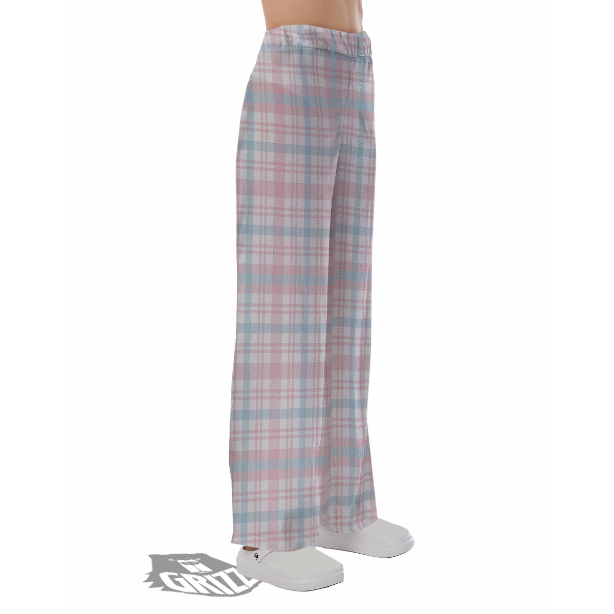 Madras Pastel Print Pattern Pajama Pants-grizzshop