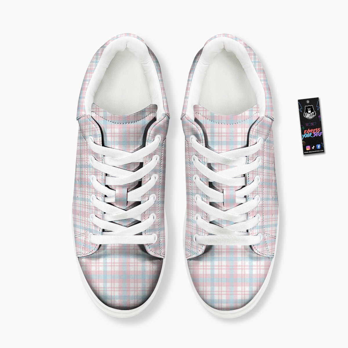 Madras Pastel Print Pattern Platform Shoes-grizzshop