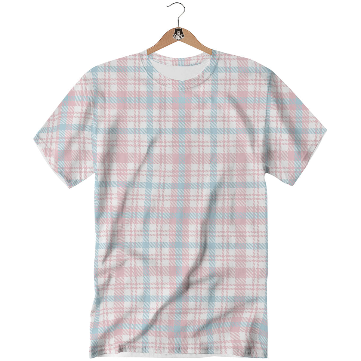Madras Pastel Print Pattern T-Shirt-grizzshop