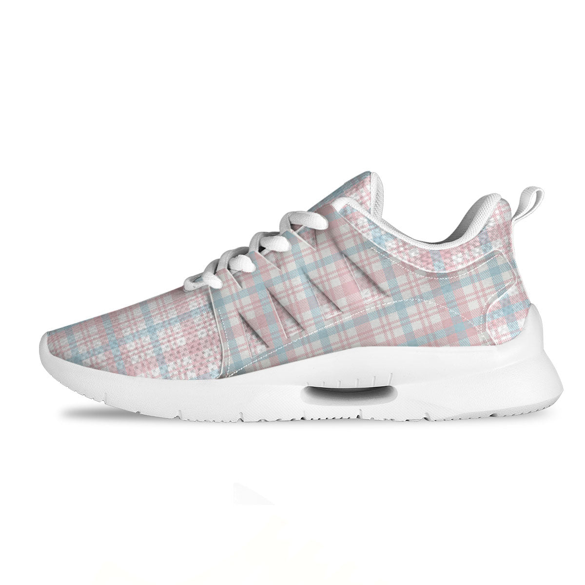 Madras Pastel Print Pattern Tennis Shoes-grizzshop