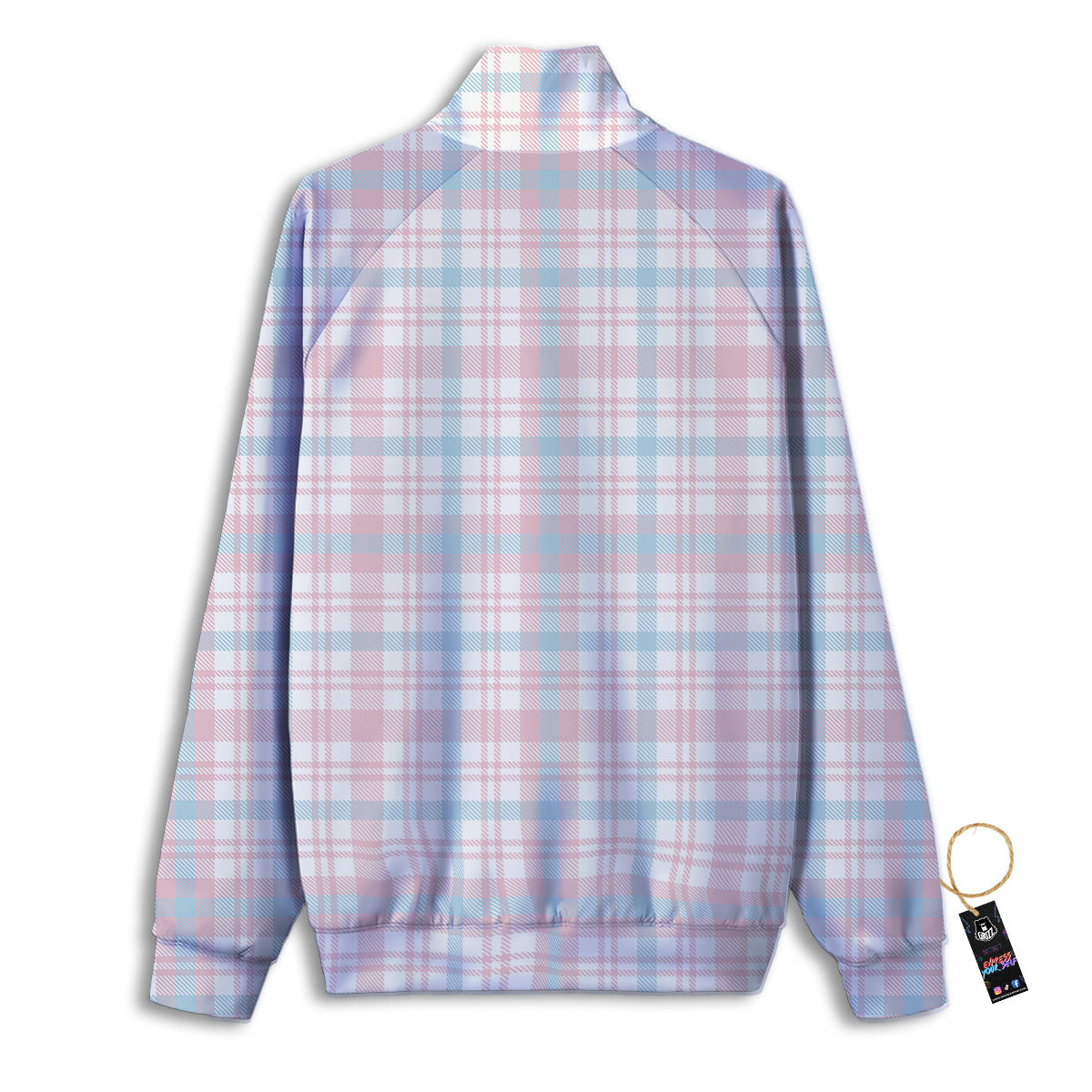 Madras Pastel Print Pattern Track Jacket-grizzshop