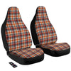 Madras Plaid Black And Orange Print Pattern Car Seat Covers-grizzshop