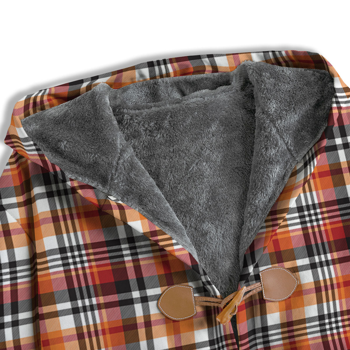 Madras Plaid Black And Orange Print Pattern Men's Windbreaker Jacket-grizzshop