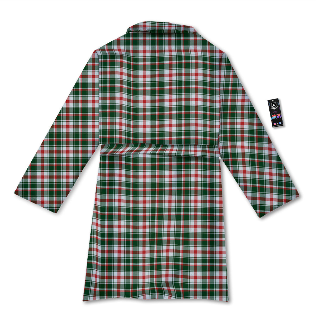 Madras Plaid Christmas Print Bathrobe-grizzshop