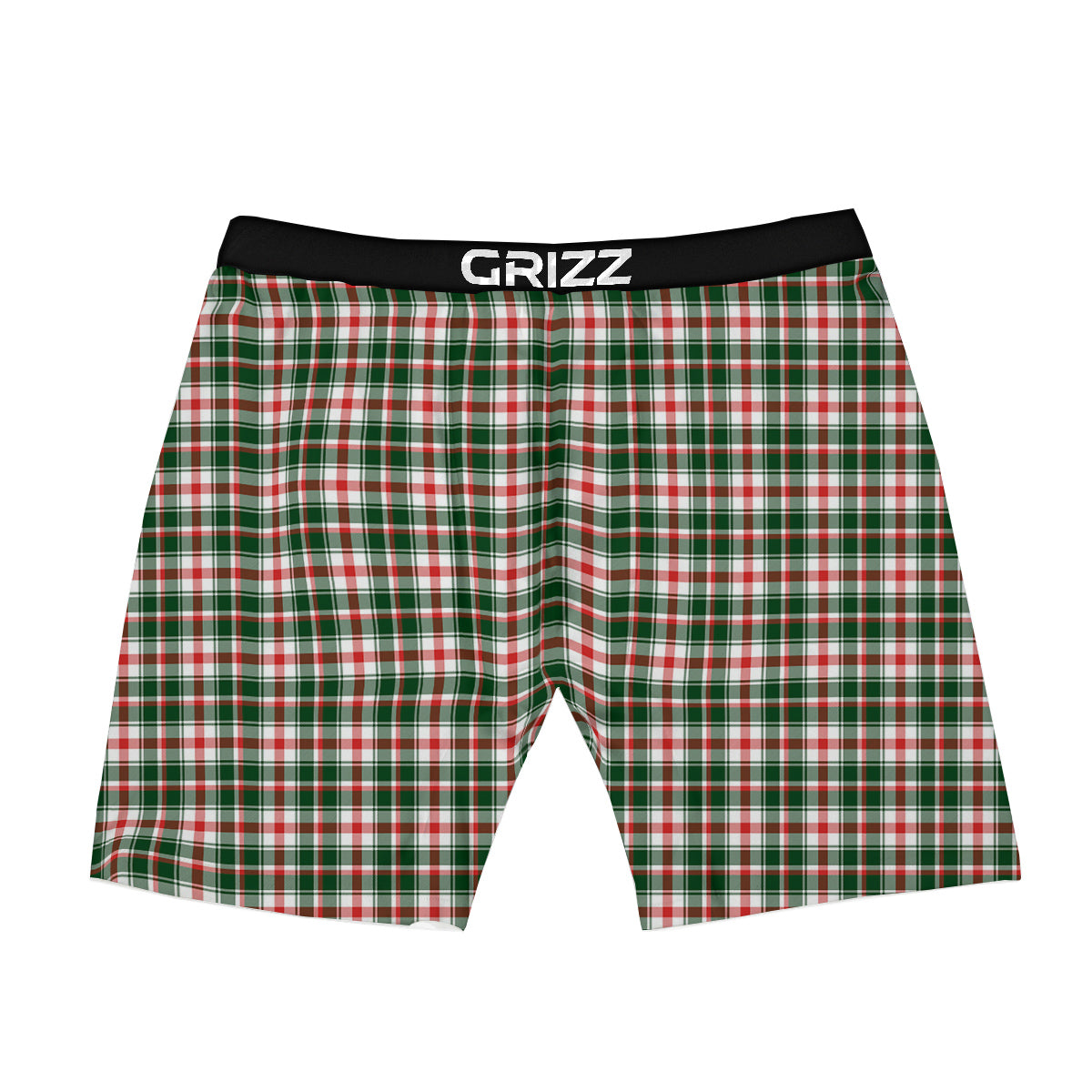 Madras Plaid Christmas Print Boxer Briefs-grizzshop