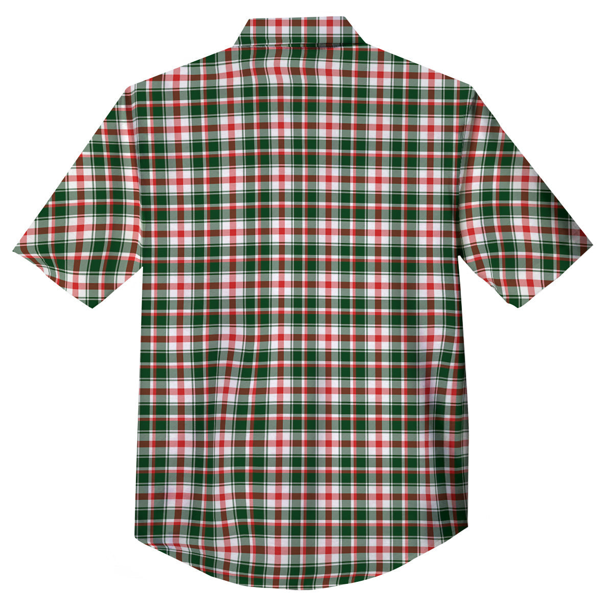 Madras Plaid Christmas Print Button Up Shirt-grizzshop