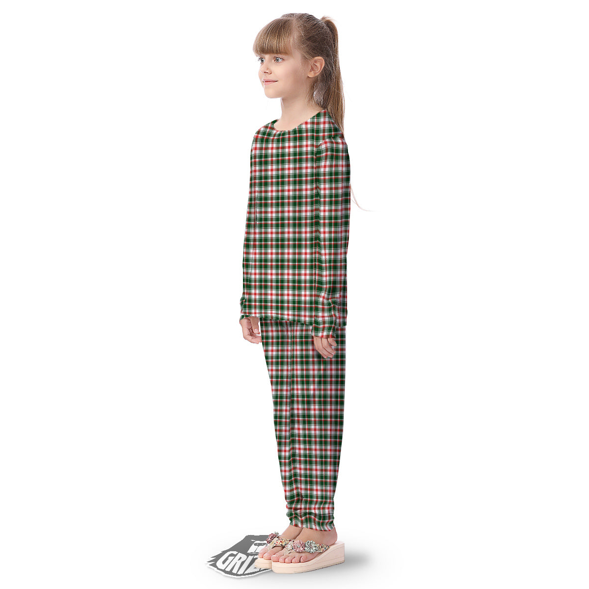 Madras Plaid Christmas Print Kid's Pajamas-grizzshop