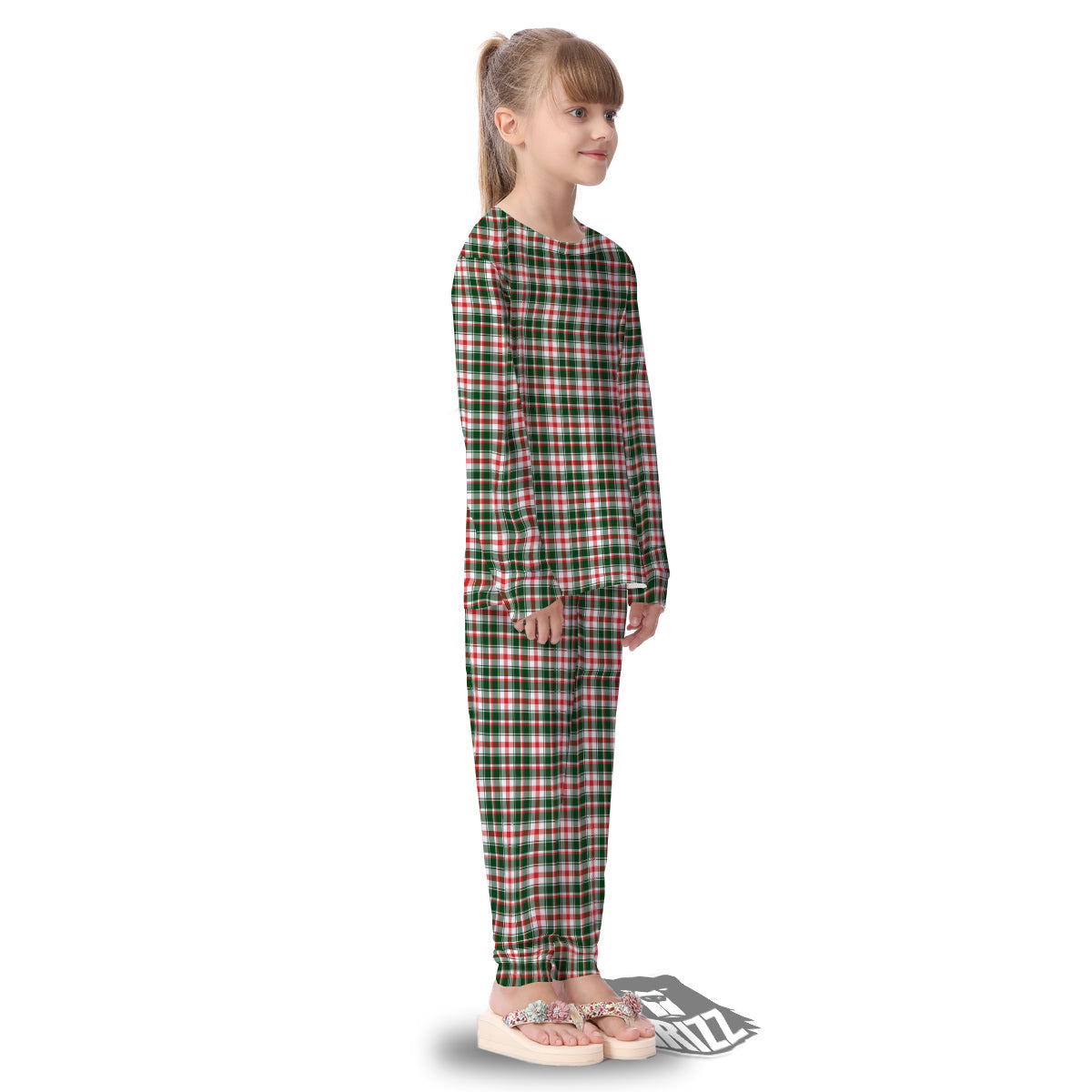 Madras Plaid Christmas Print Kid's Pajamas-grizzshop