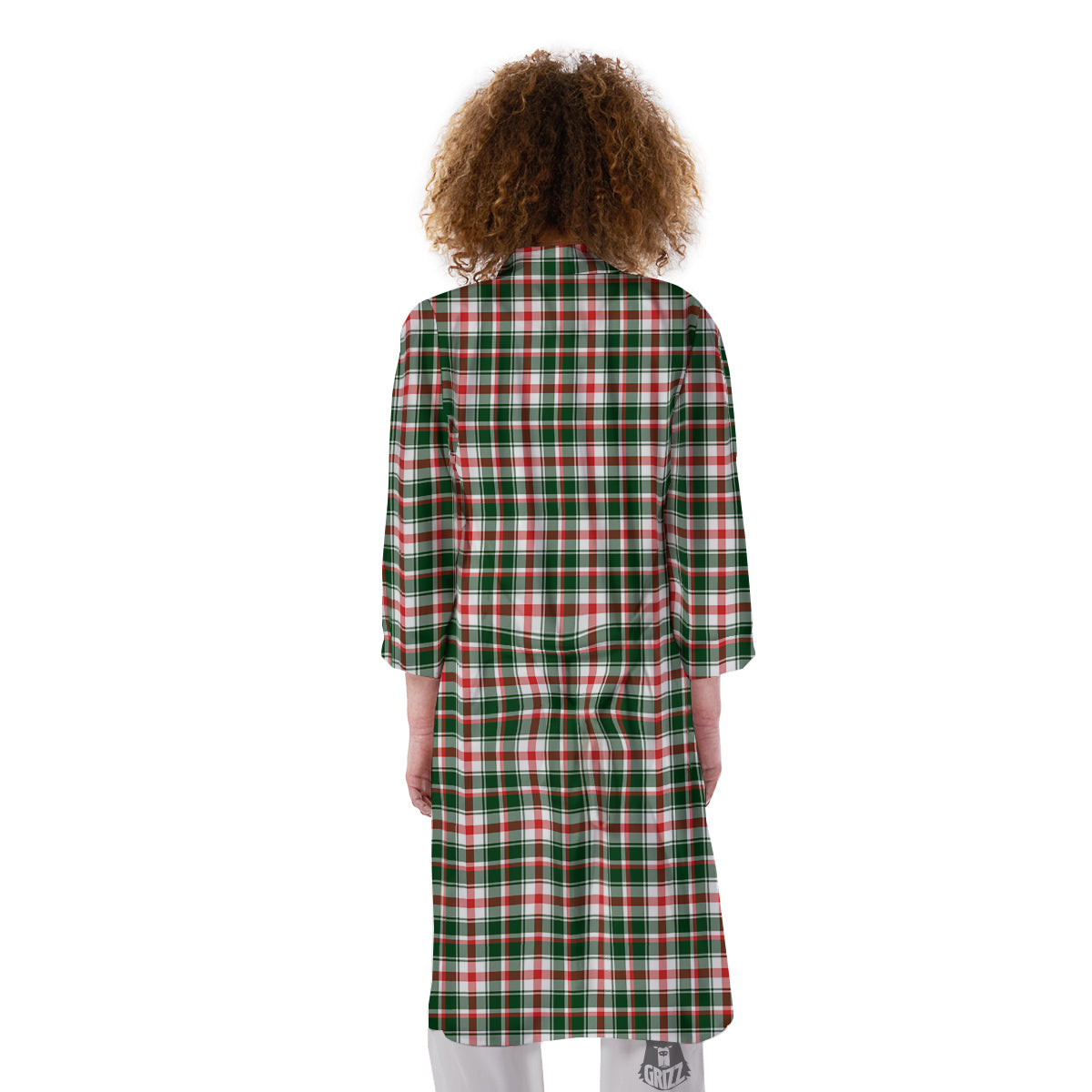 Madras Plaid Christmas Print Kimono-grizzshop