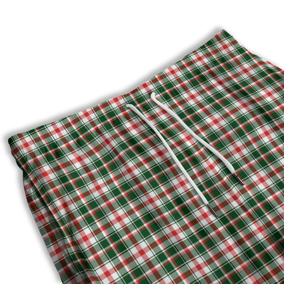 Madras Plaid Christmas Print Men's Athletic Shorts