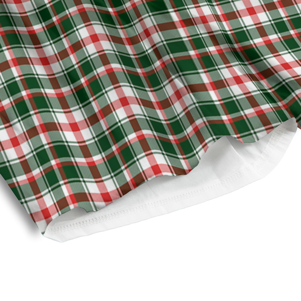 Madras Plaid Christmas Print Men's Athletic Shorts