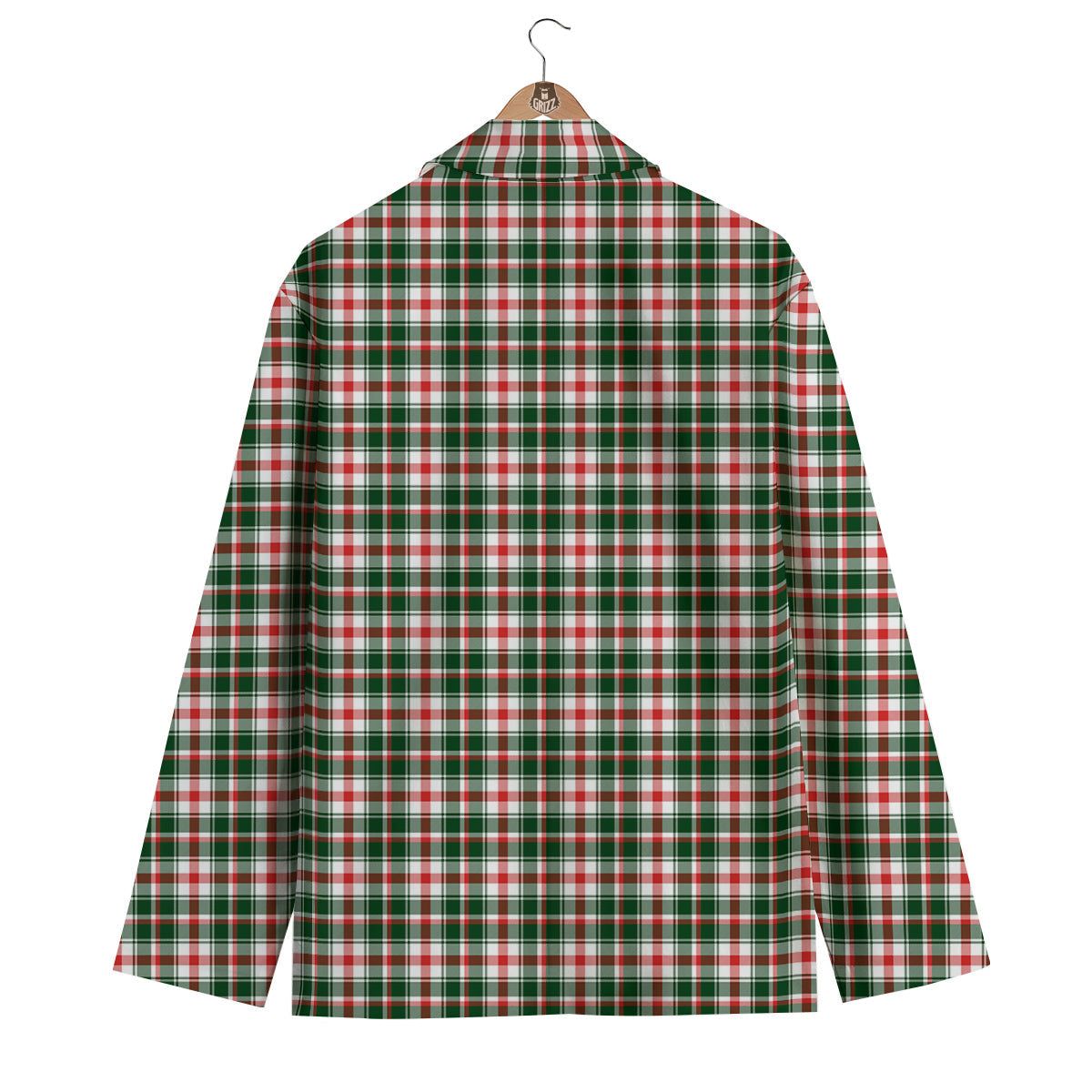Madras Plaid Christmas Print Men's Blazer-grizzshop