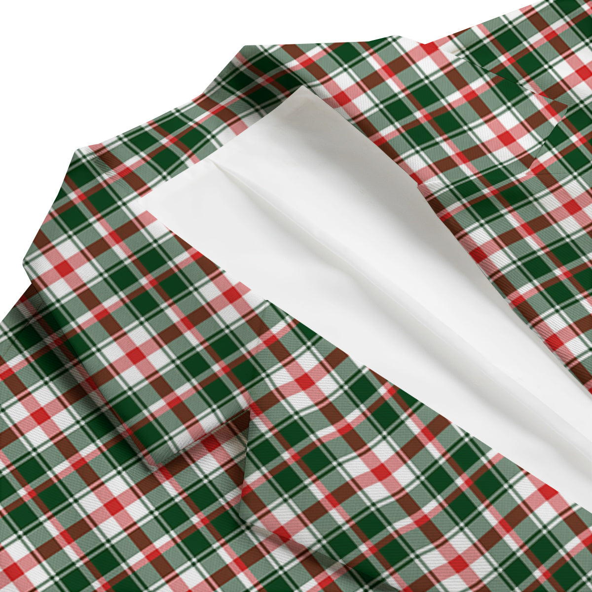 Madras Plaid Christmas Print Men's Blazer-grizzshop
