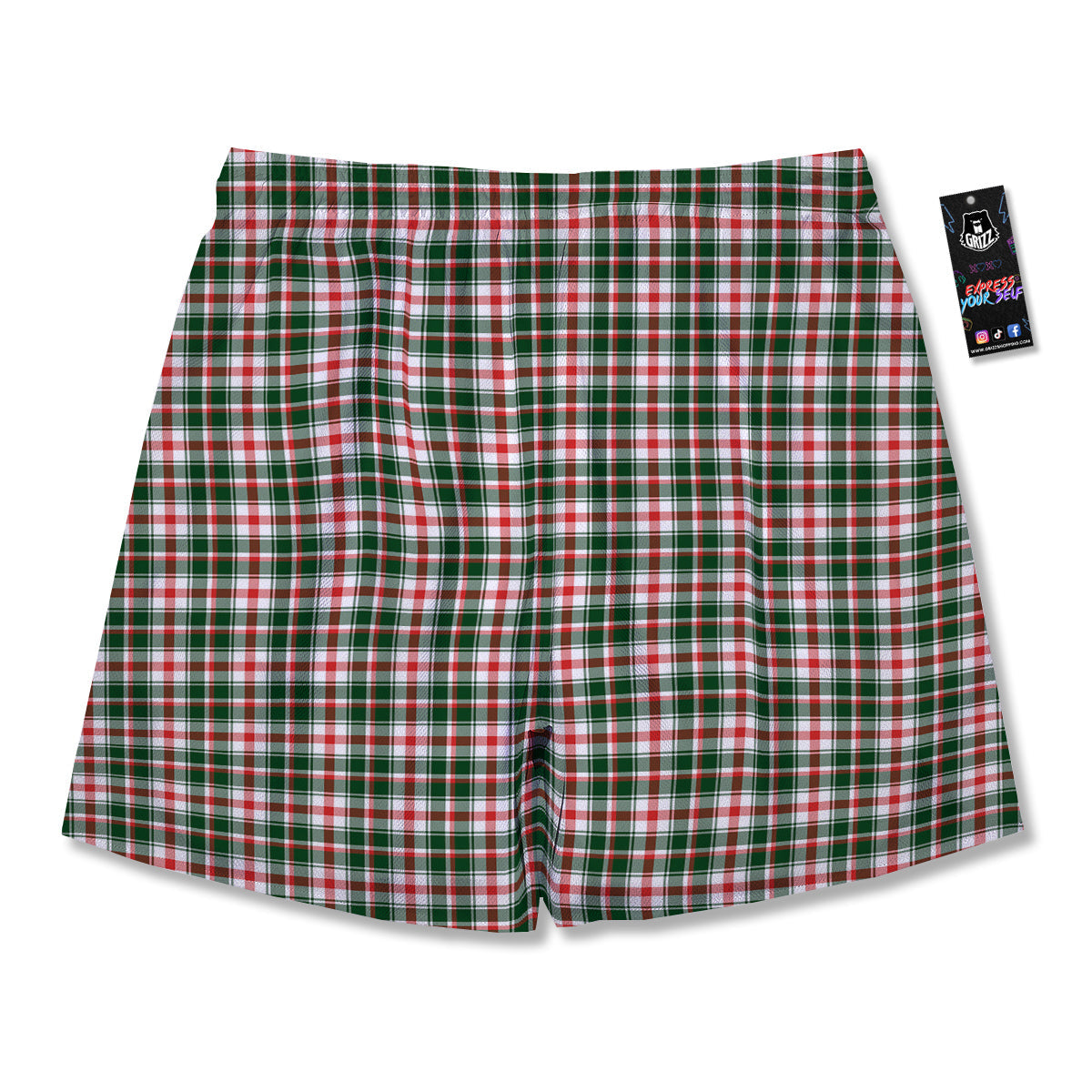 Madras Plaid Christmas Print Men's Running Shorts-grizzshop