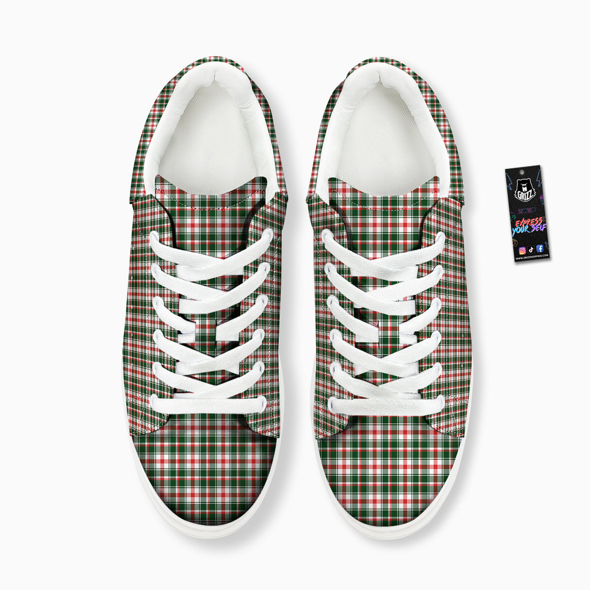 Madras Plaid Christmas Print Platform Shoes-grizzshop