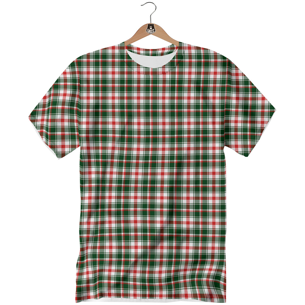 Madras Plaid Christmas Print T-Shirt-grizzshop